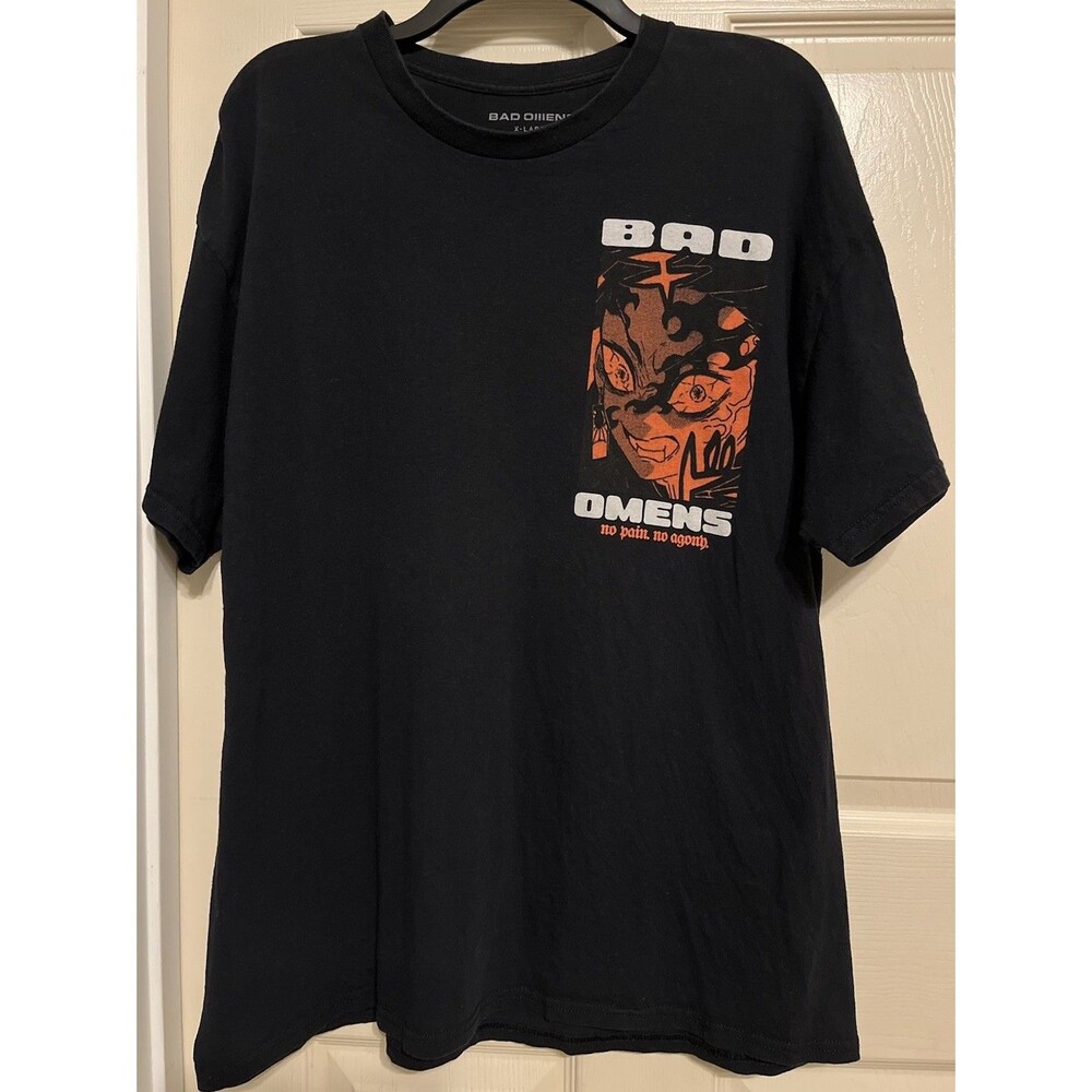 Official Bad Omens Band Demon Slayer Tanjiro Graphic Tee Shirt Black Men's XL